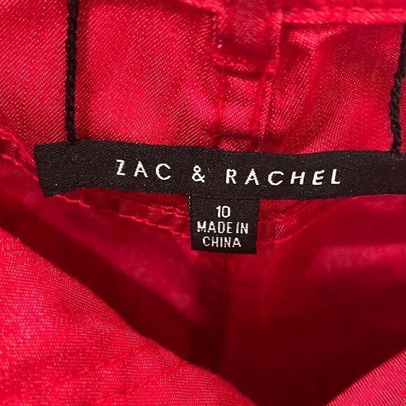 Zac & Rachel Reversible Shorts Red Red Stripe Size 10 NWT - Picture 3 of 15